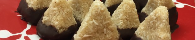 Chocolate dipped coconut pyramids